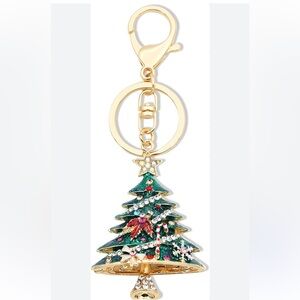Christmas tree rhinestone bag, charm/keychain